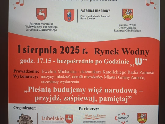 " Z młodej piersi się wyrwało..."  Wspólne śpiewanie pieśni patriotycznych ' 2025